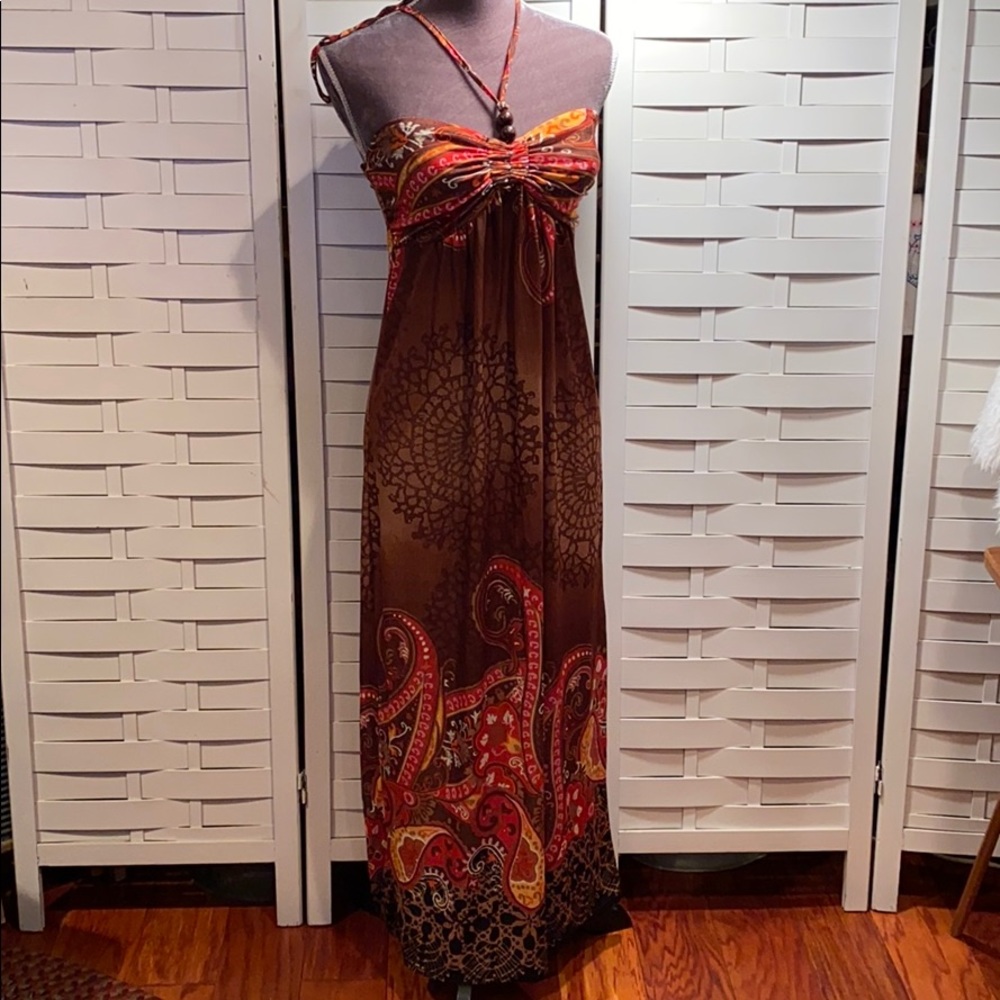 Shut Si Qing Fashions maxi strapless sun dress